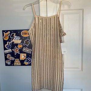 NWT!! gold sequin shift dress